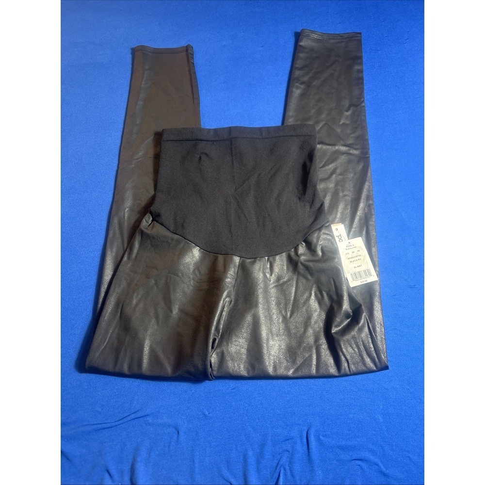 Motherhood MATERNITY Full Panel Faux Leather Ankle Pants Women's Sz X-Large New
